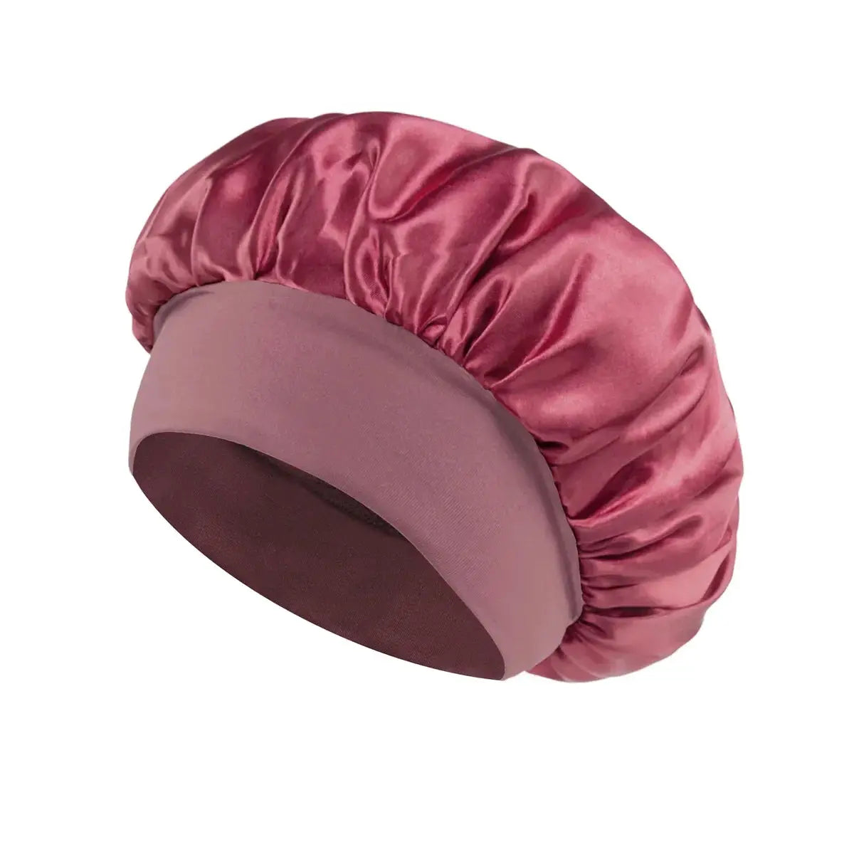 Women Satin Bonnet Hair Bonnet for Sleeping Hair Care Silk Bonnets Solid Wide-brimmed Sleeping Hat with Elastic Soft Band by All Mart Bristol Ltd
