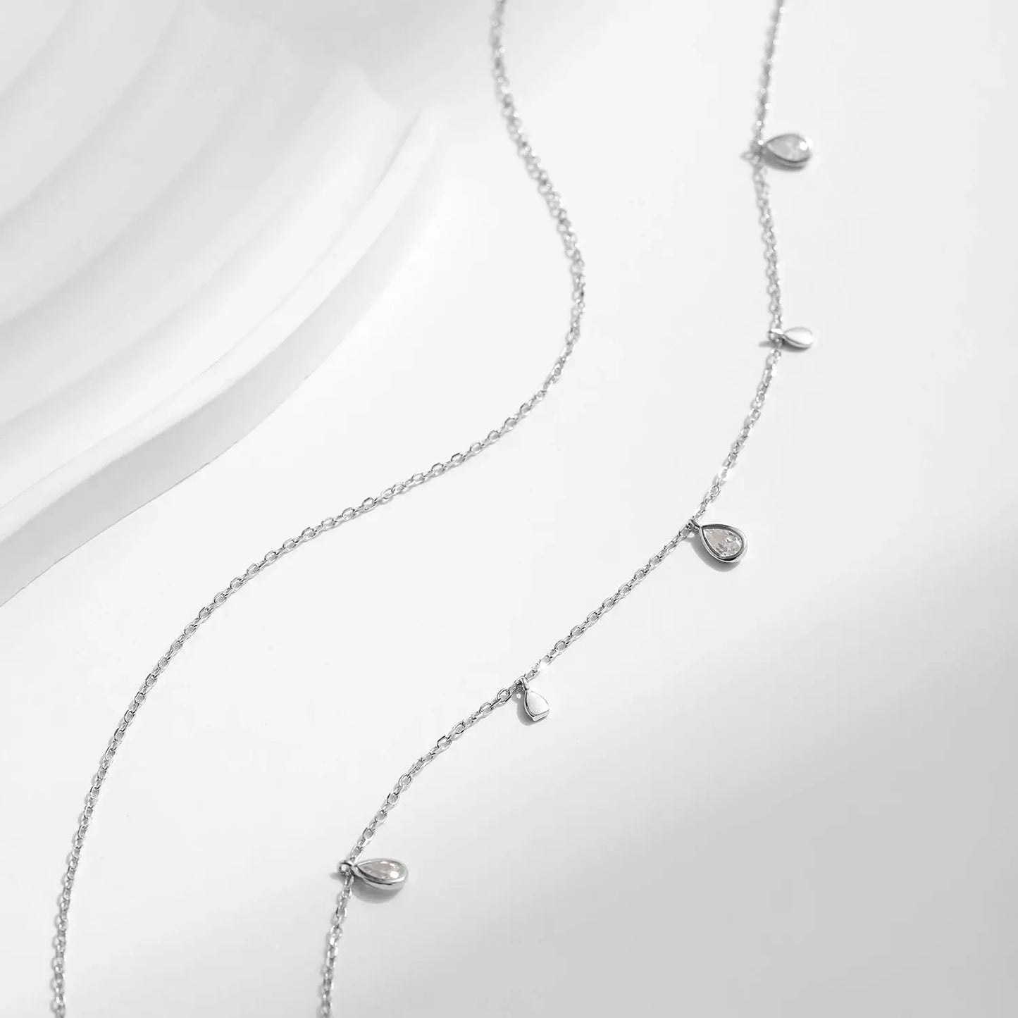 MODIAN Pear Shape Moissanite Pendant Necklace 925 Sterling Silver Double Layer Necklaces For Women Luxury Wedding Jewelry by All Mart Bristol Ltd