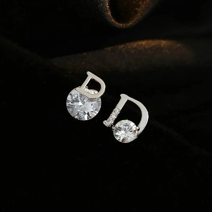 Korean Style Design sense Classic Asymmetric D Letter Gold Colour Earrings Women's Temperament Accessories Party Luxury Jewelry by All Mart Bristol Ltd