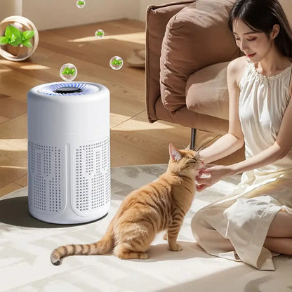 Mini Desktop Air Purifier HEPA Filter With Negative Ion Technology Eliminates Formaldehyde Odors Smoke And Dust Particles by All Mart Bristol Ltd