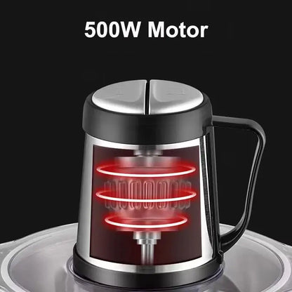 2L 3L 5L Household Stainless Steel Meat Grinder 500W High Power Blender Multifunctional Food Processor Food Chopper Electric by All Mart Bristol Ltd
