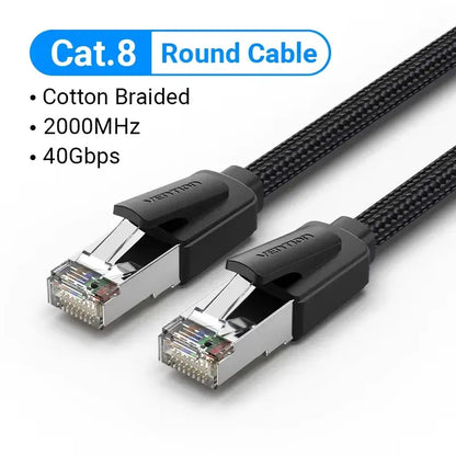 Vention Cat8 Ethernet Cable SFTP 40Gbps 2000MHz Cat 8 RJ45 Network Lan Patch Cord for Router Modem Internet RJ 45 Ethernet Cable by All Mart Bristol Ltd