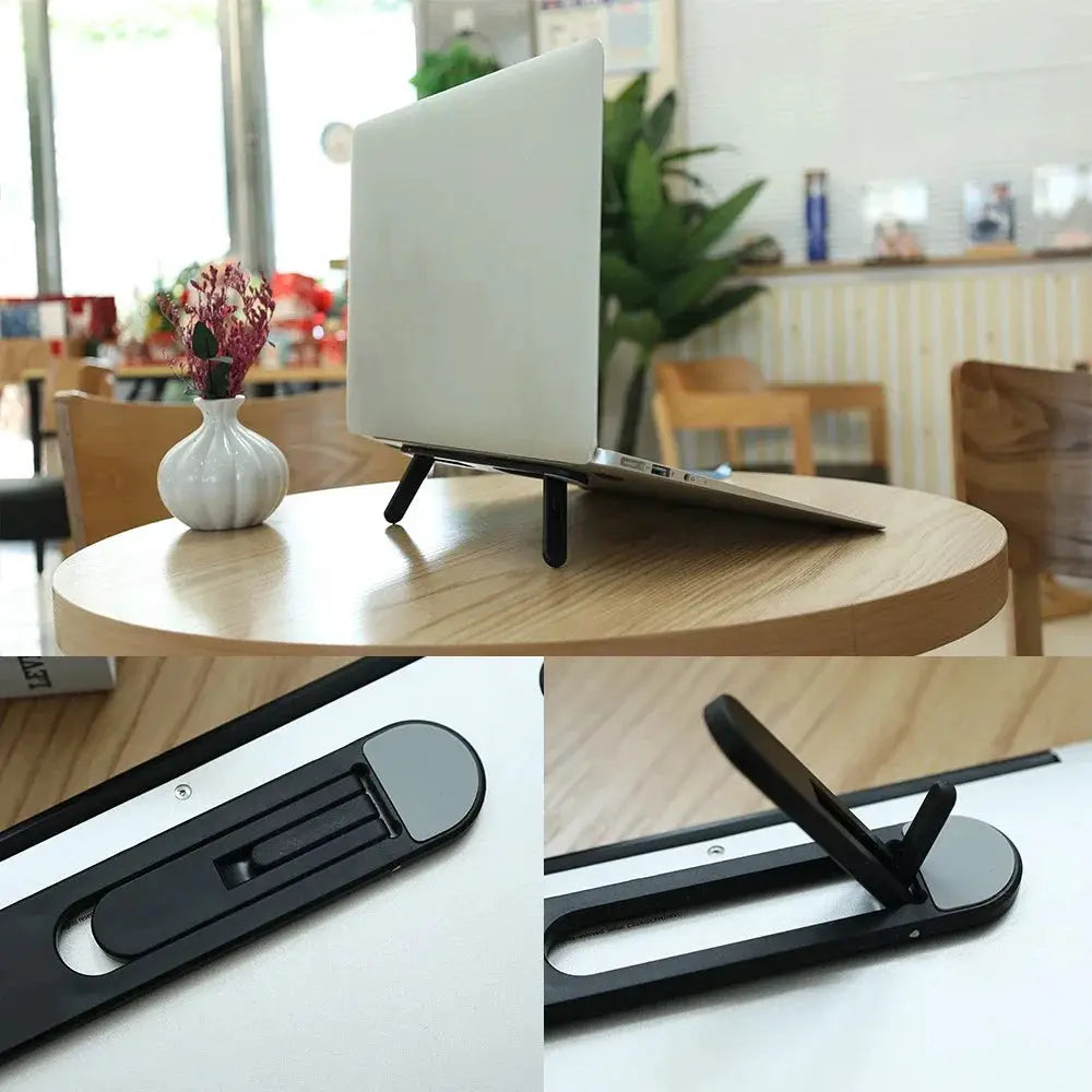 Foldable Laptop Stand Holder for MacBook Pro Air Invisible Notebook Holder Bracket Cooling Stand Universal Adhesive Laptop Stand by All Mart Bristol Ltd