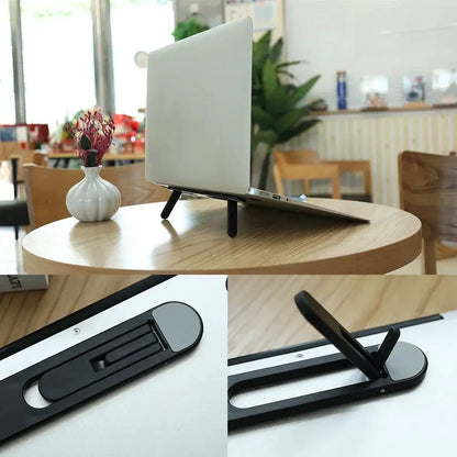 Foldable Laptop Stand Holder for MacBook Pro Air Invisible Notebook Holder Bracket Cooling Stand Universal Adhesive Laptop Stand by All Mart Bristol Ltd