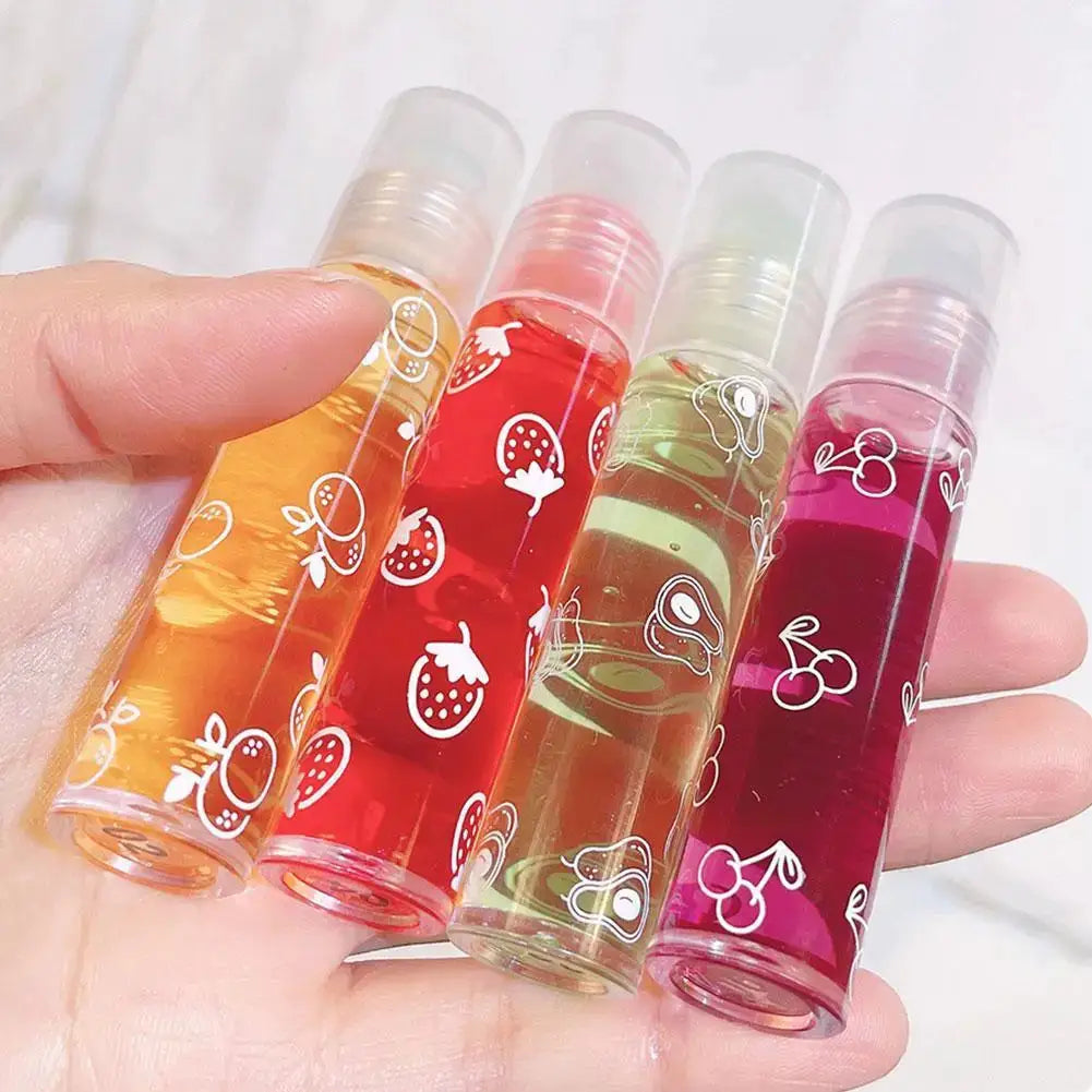 6 Colors Roll-on Fruit Essence Lip Balm Lip Oil Lip Moisturizing Mirror Primer Lip Lipstick Hydrating random Gloss Transparent by All Mart Bristol Ltd