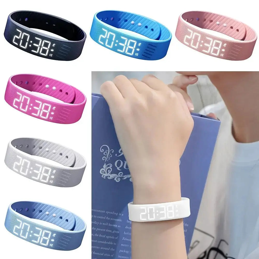 LED Digital Alarm Clock Watch Adjustable Snooze-proof Alarm Bracelet with Running Pedometer Waterproof Vibrating Alarm by All Mart Bristol Ltd