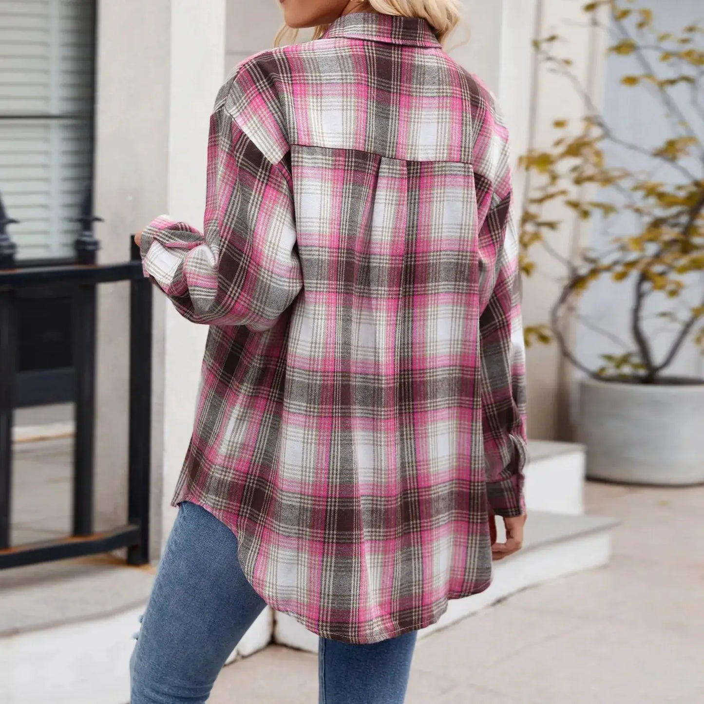 Button Down Shirt Dress For Women Women Lightweight Flannel Plaid Button Down Shirt Oversized Long Sleeve Bodycon одежда женская by All Mart Bristol Ltd