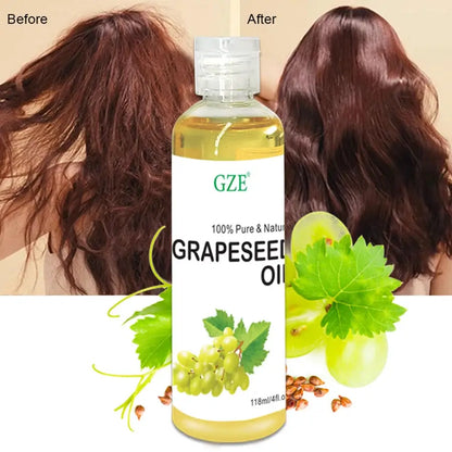 GZE Grapeseed Oil, Skin Care for Sensitive Skin, Light Silky Moisturizer for All Skin Type, Hair Strengthens Vegan Thickening by All Mart Bristol Ltd