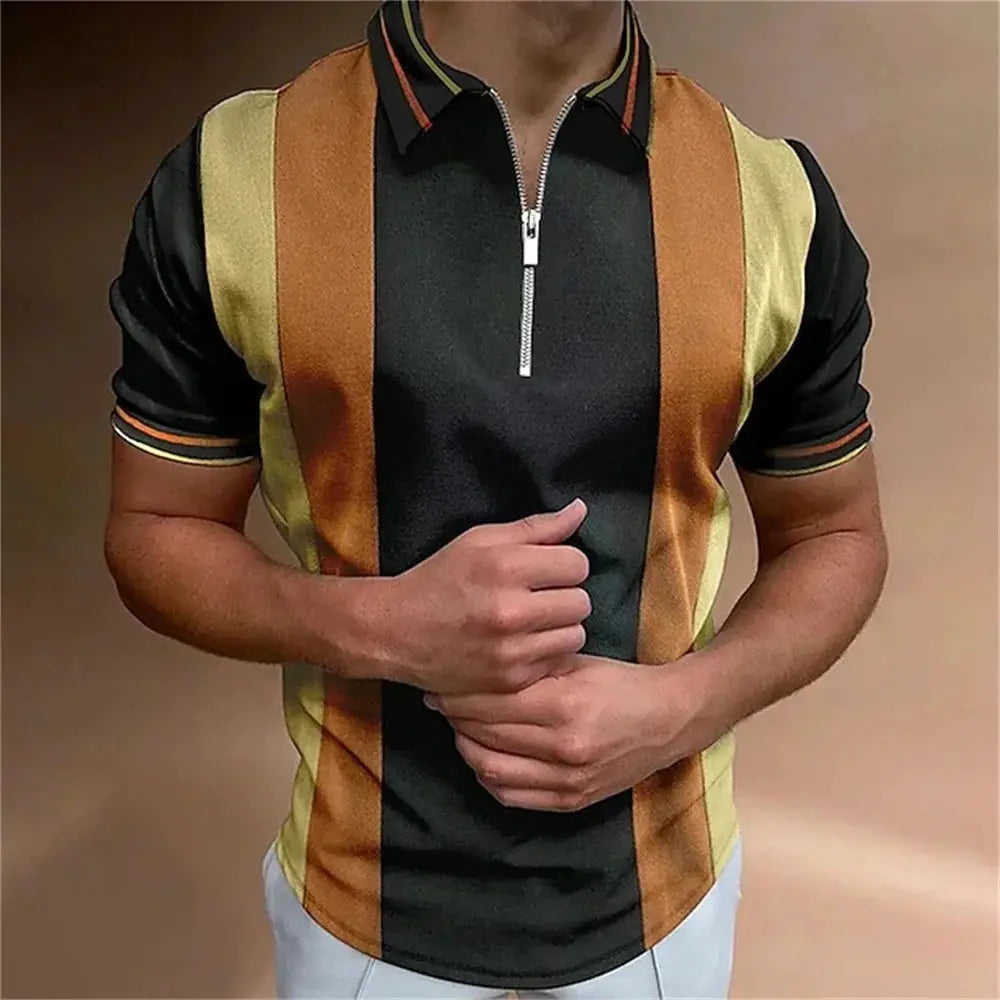 Men's Tops Polo Golf Men's King Print T Shirt High Quality Turndown Short Sleeve Zipper Pullover Original Golf Wear Men Clothing by All Mart Bristol Ltd