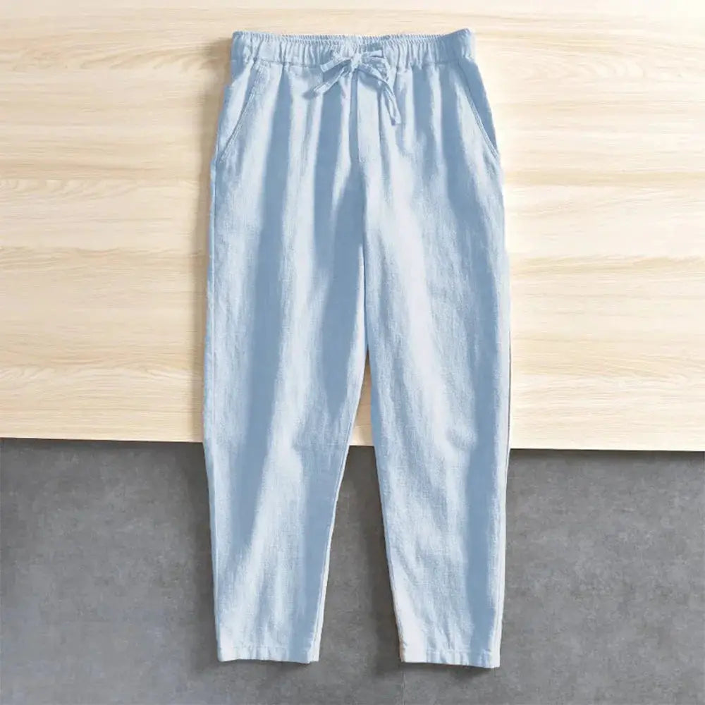 Men's Casual Pants Baggy Streetwear Men Joggers Cotton Linen Sports Trousers Long Straight Pants for Men by All Mart Bristol Ltd