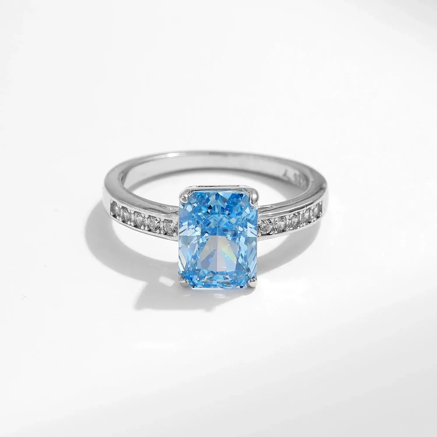 MODIAN 925 Sterling Silver Luxury High Quality Rectangle Crushed Ice Cut Zirconia Ring Wedding Engagement Fine Jewelry For Women by All Mart Bristol Ltd