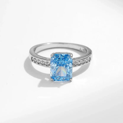 MODIAN 925 Sterling Silver Luxury High Quality Rectangle Crushed Ice Cut Zirconia Ring Wedding Engagement Fine Jewelry For Women by All Mart Bristol Ltd