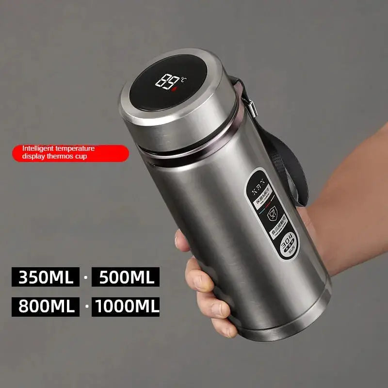 Thermos Sus304 Tea Water Bottle 500ML-1Liter Stainless Steel Vacuum Flask Portable Cups Bottle with LED Temperature Display by All Mart Bristol Ltd