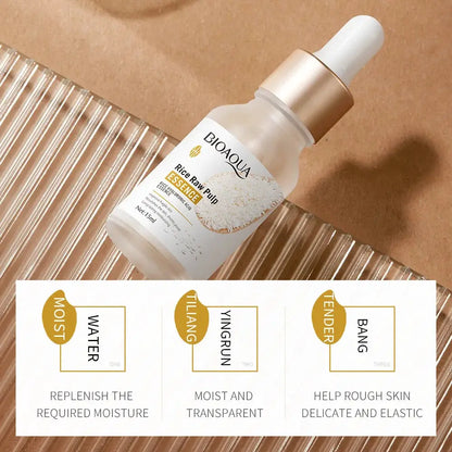 BIOAQUA Rice Face Essence Moisturizing refreshing Hyaluronic Acid facial Serum oil control Shrink Pores Repairs SkinCare product by All Mart Bristol Ltd