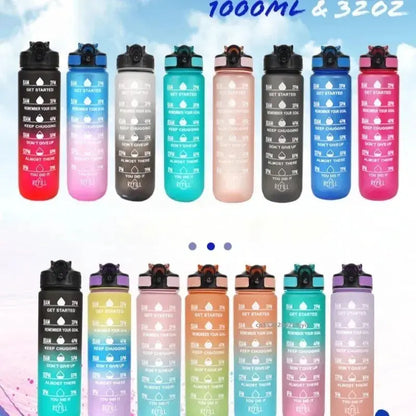1L Water Bottle Portable Sport Water Bottle Pretty Drink Bottle Leakproof Gym Water Bottle for Outdoor Travel Fitness Cycling by All Mart Bristol Ltd