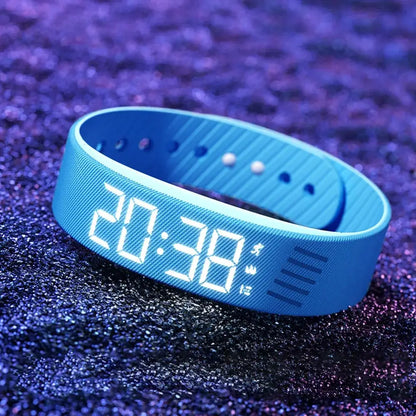 LED Digital Alarm Clock Watch Adjustable Snooze-proof Alarm Bracelet with Running Pedometer Waterproof Vibrating Alarm by All Mart Bristol Ltd