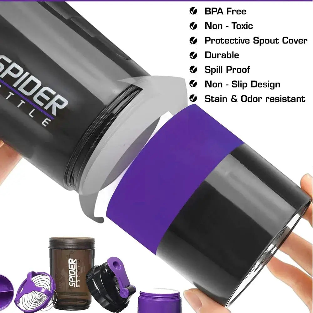 Shaker Bottle for Gym Protein Powder Cup 3 Layers Leak Proof Water Bottle for Gym Mixing Shake Bottle Outdoor Portable Drink Cup by All Mart Bristol Ltd