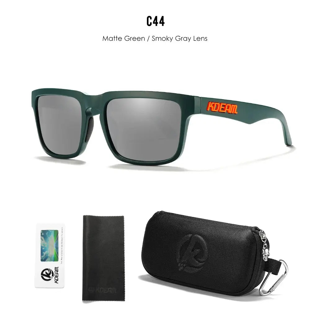 KDEAM Men's Polarized Sunglasses Square Casual Outdoors Sun Glasses Women Unisex Sunglass For Couple With Zipper Case by All Mart Bristol Ltd