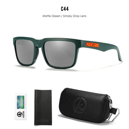 KDEAM Men's Polarized Sunglasses Square Casual Outdoors Sun Glasses Women Unisex Sunglass For Couple With Zipper Case by All Mart Bristol Ltd