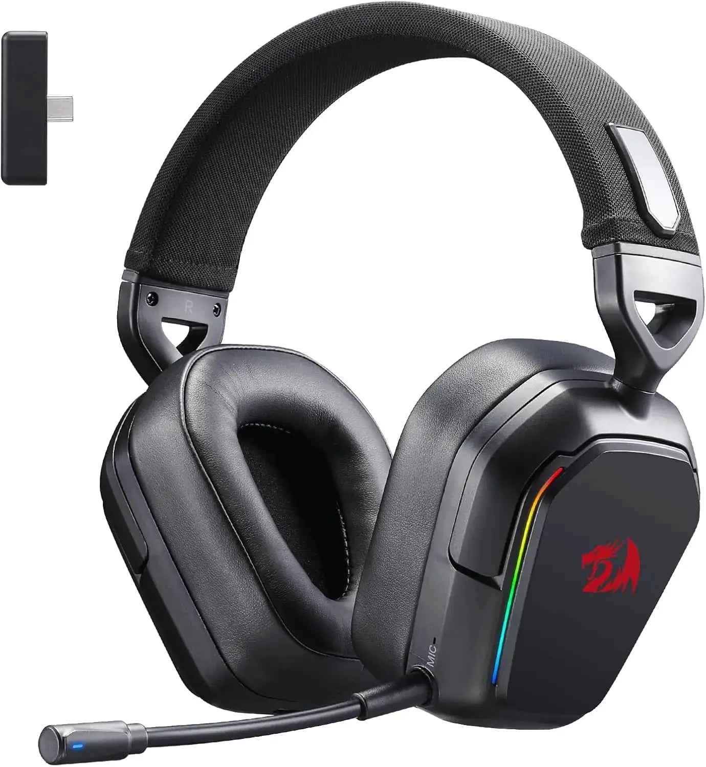 Redragon H868 3-Mode Wireless RGB Gaming Headset 7.1 Surround Sound 40 mm Drivers Noise-canceling Microphone Over-Ear Headphones by All Mart Bristol Ltd