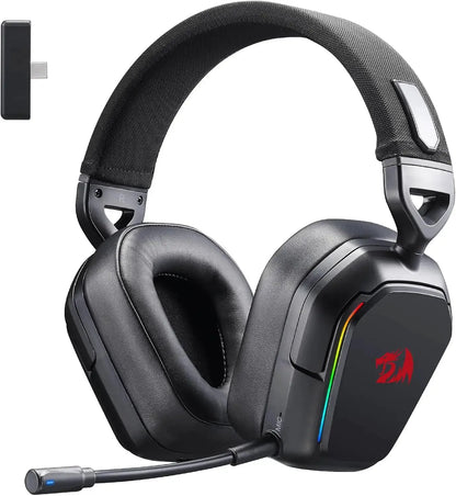 Redragon H868 3-Mode Wireless RGB Gaming Headset 7.1 Surround Sound 40 mm Drivers Noise-canceling Microphone Over-Ear Headphones by All Mart Bristol Ltd