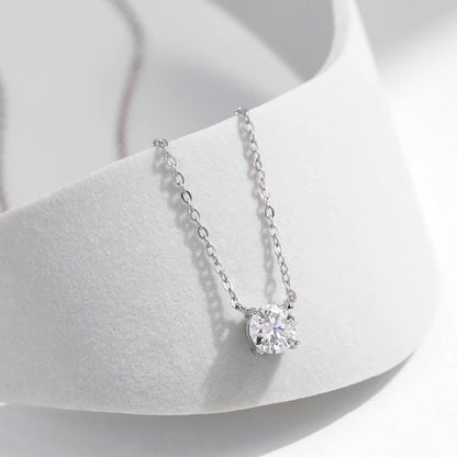 MODIAN Moissanite Pendant Necklace D Color 0.8CT Lab Diamond For Women Wedding Engagement 925 Sterling Silver Fine Jewelry Gift by All Mart Bristol Ltd