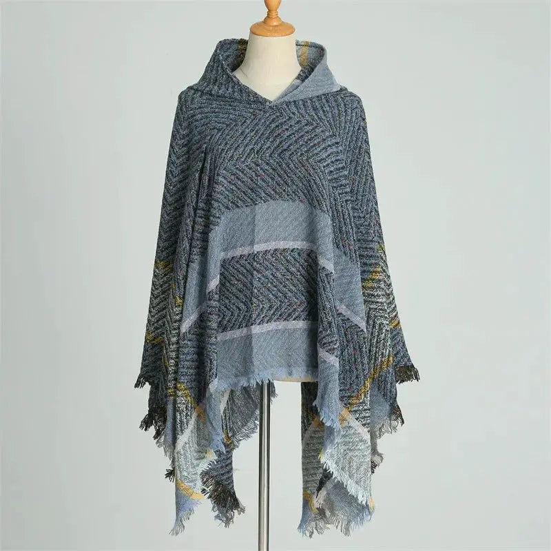 2024 Fashion Europe America Winter New Women Shawl Stole Hooded Cape Wrap Female Warmer Scarves Cold Proof Scarf Poncho Mulher by All Mart Bristol Ltd