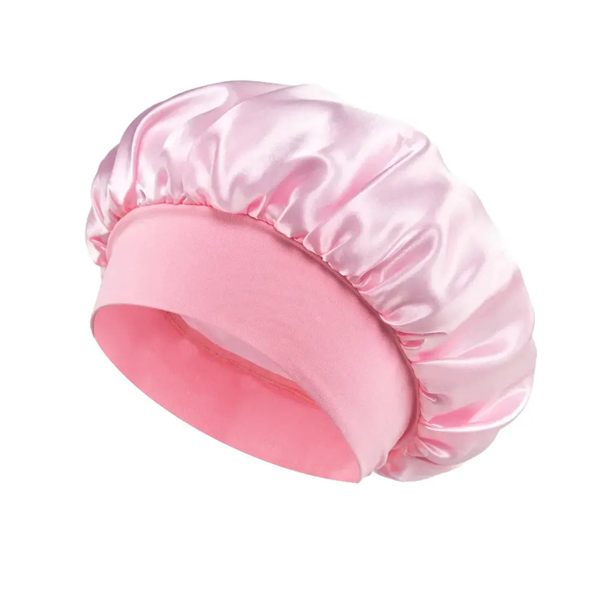 Women Satin Bonnet Hair Bonnet for Sleeping Hair Care Silk Bonnets Solid Wide-brimmed Sleeping Hat with Elastic Soft Band by All Mart Bristol Ltd