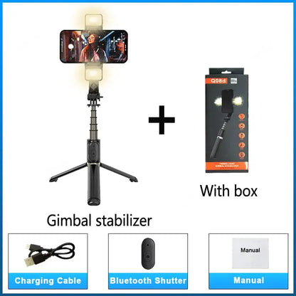Gimbal Stabilizer Estabilizador Celular Smartphone Selfie Stick Fill Light Handheld Action Kameralar Bluetooth Tripod Gymbal by All Mart Bristol Ltd