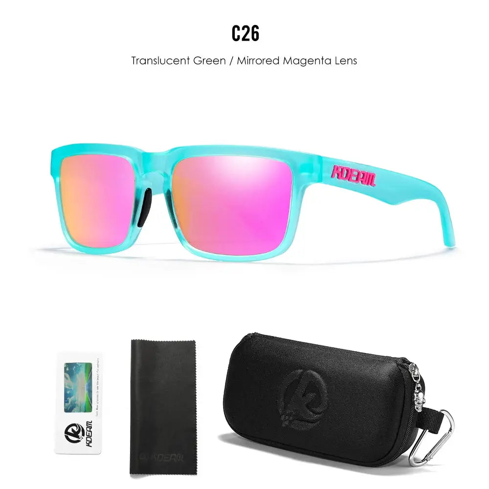 KDEAM Men's Polarized Sunglasses Square Casual Outdoors Sun Glasses Women Unisex Sunglass For Couple With Zipper Case by All Mart Bristol Ltd