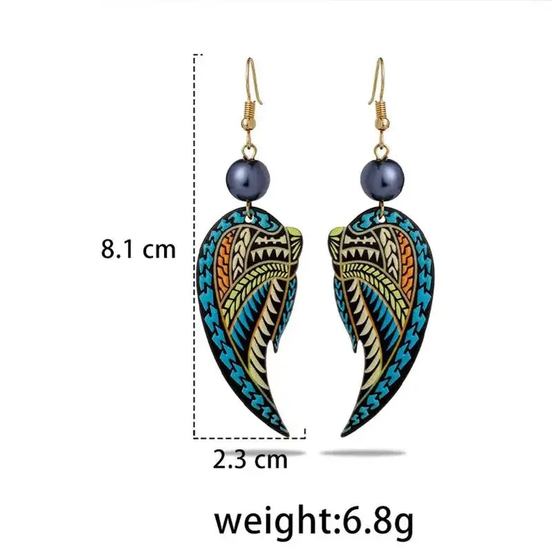 Hawaiian Acrylic Australia Designer Earrings Earring Accessories African Polynesian Jewelry Earring Women's Earrings for Women by All Mart Bristol Ltd