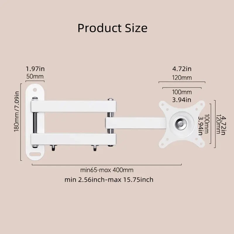 Retractable Universal TV Mounts Wall Mount Bracket Load Up to 15KG For 14 to 37 inches LCD Monitor TV Stand Expansion Bracket by All Mart Bristol Ltd