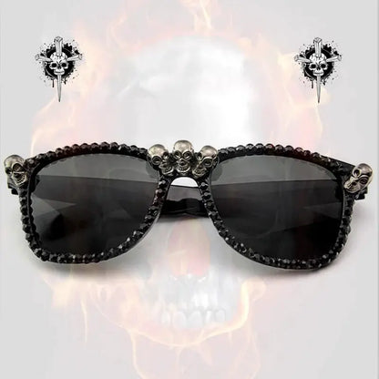 Gothic Skull Sunglasses Halloween Christmas Cat Eye Crystal Punk Sun Glasses by All Mart Bristol Ltd