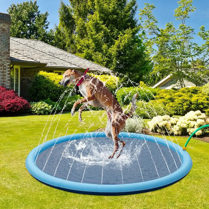 Dog Swimming Pool Pet Inflatable Spray Mat Dog Cooling Pad Outdoor Cat Interactive Fountain Toy Pet Sprinkler Pad Dogs Supplies by All Mart Bristol Ltd