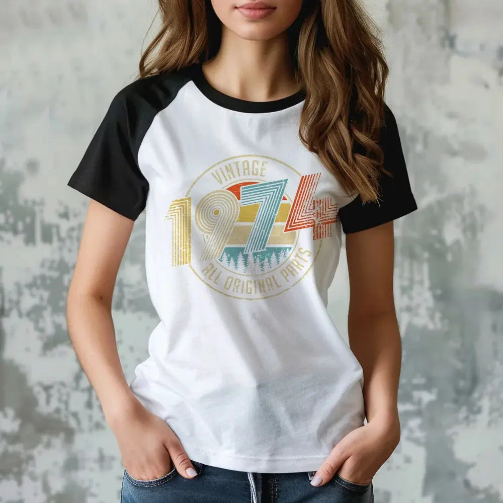 1974 tshirt women Y2K t shirt girl funny clothing by All Mart Bristol Ltd