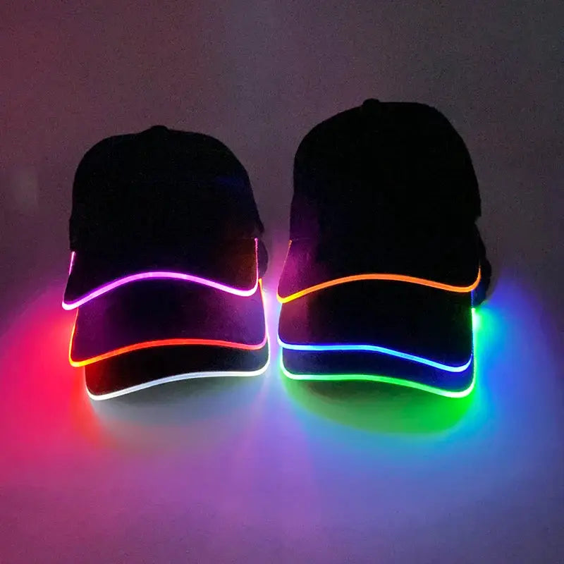 Wholesale Baseball Caps Night Glow Light Cap Boys Girls Fashion Headwear Costumes Accessory Caps Hats by All Mart Bristol Ltd