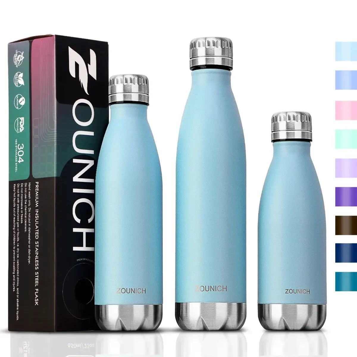 ZOUNICH 500ml Double-Wall Insulated Vacuum Flask Stainless Steel Water Bottle for Sport Water Bottles Portable Thermos Bottle by All Mart Bristol Ltd