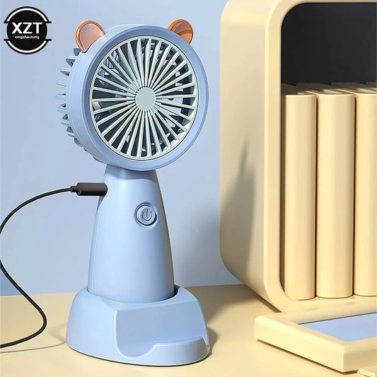 USB Mini Handheld Fan Outdoor Mini Creative Desktop Office Mute Charging Portable Handheld Fan by All Mart Bristol Ltd