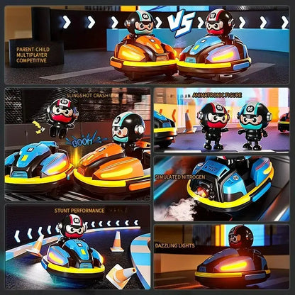 RC Battle Bumper Car Toy for Toddler Boy Girl Catapult Robot Karting Toy with Music Light RC Battle Game for Kids Family Battles by All Mart Bristol Ltd