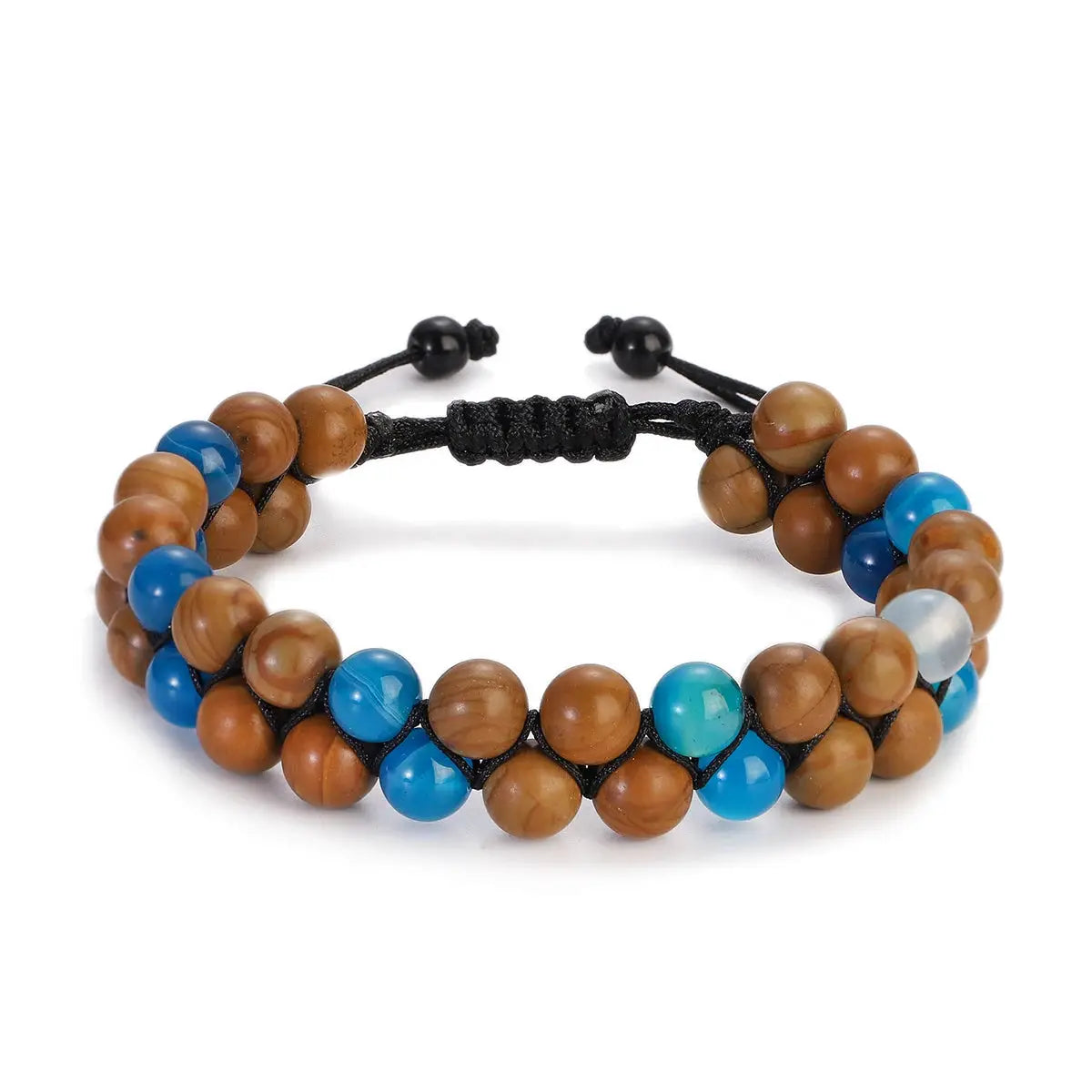 Fashion Men Bracelets Hematite Tiger Eye Double Layer Row Bracelets Pulsera Hombre Magnetic Health Protection Healing Bracelets by All Mart Bristol Ltd