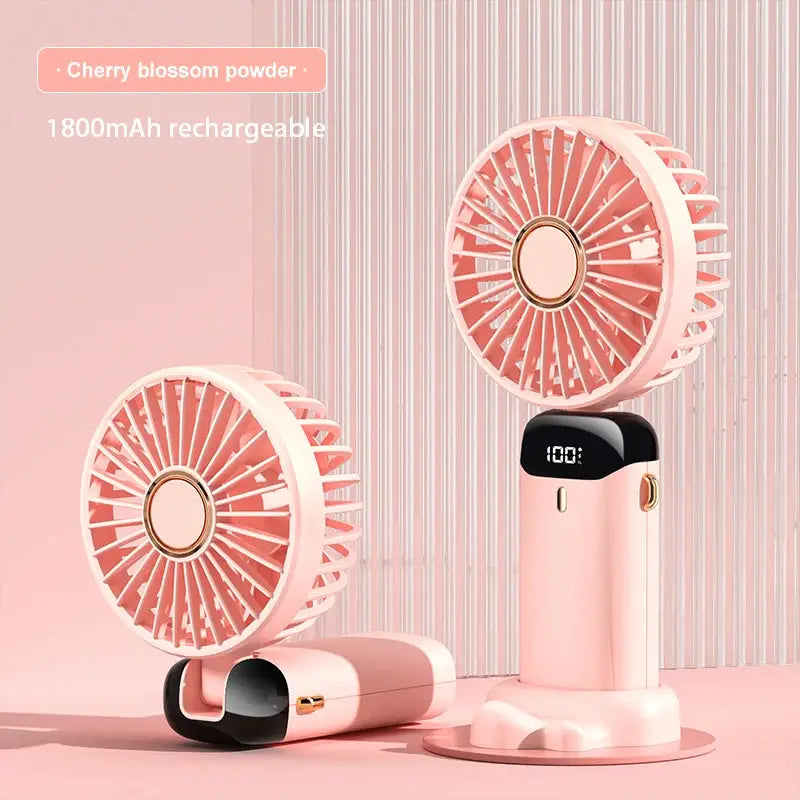 2024 New 1800mAh Portable Fan Rechargeable 90° Foldable Fan Mini Air Conditioner Small Fan Air Cooler with LED Digital Display by All Mart Bristol Ltd