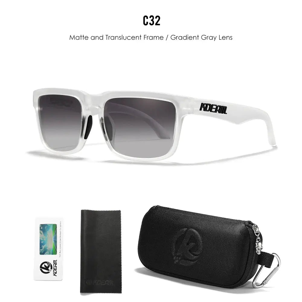 KDEAM Men's Polarized Sunglasses Square Casual Outdoors Sun Glasses Women Unisex Sunglass For Couple With Zipper Case by All Mart Bristol Ltd