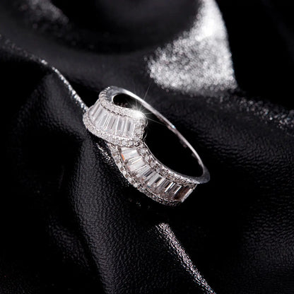 MODIAN 925 Sterling Silver Sparkling Arrow Pave Setting CZ Eternity Band Rings For Women Wedding Engagement Statement Jewelry by All Mart Bristol Ltd