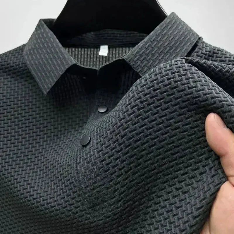 Brand Clothes Summer New Men's Short Sleeve T-shirt Ice Silk Cool and Breathable POLO Shirt Business Casual Sweat-absorbing Top by All Mart Bristol Ltd