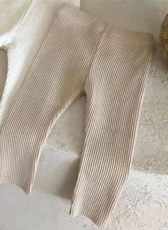 New Baby Cotton Ribbed Leggings Solid Cotton Infant Stretch Pants Soft Comfortable Toddler Pants Kids Boys Girls Trousers by All Mart Bristol Ltd