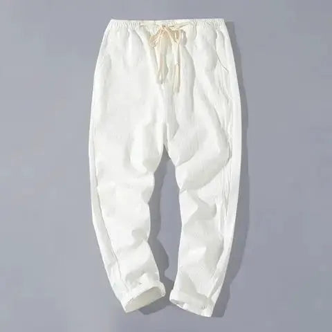 Summer Linen Pants Men Thin Loose Mens Joggers Cotton Linen Cropped Pants Men's Casual Pants Chinese Style Linen Pants by All Mart Bristol Ltd