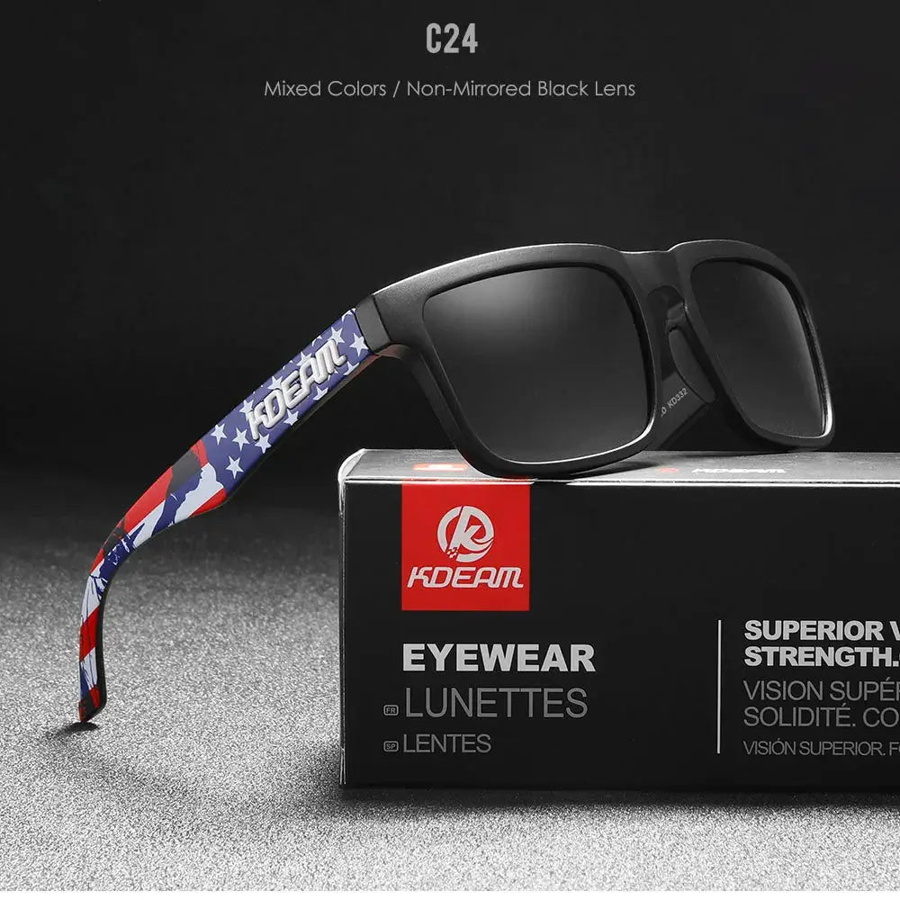 KDEAM 2022 Square Men's Polarized Sunglasses Outdoors Lifestyle Coating Sun Glasses New Matching Colors With Box by All Mart Bristol Ltd