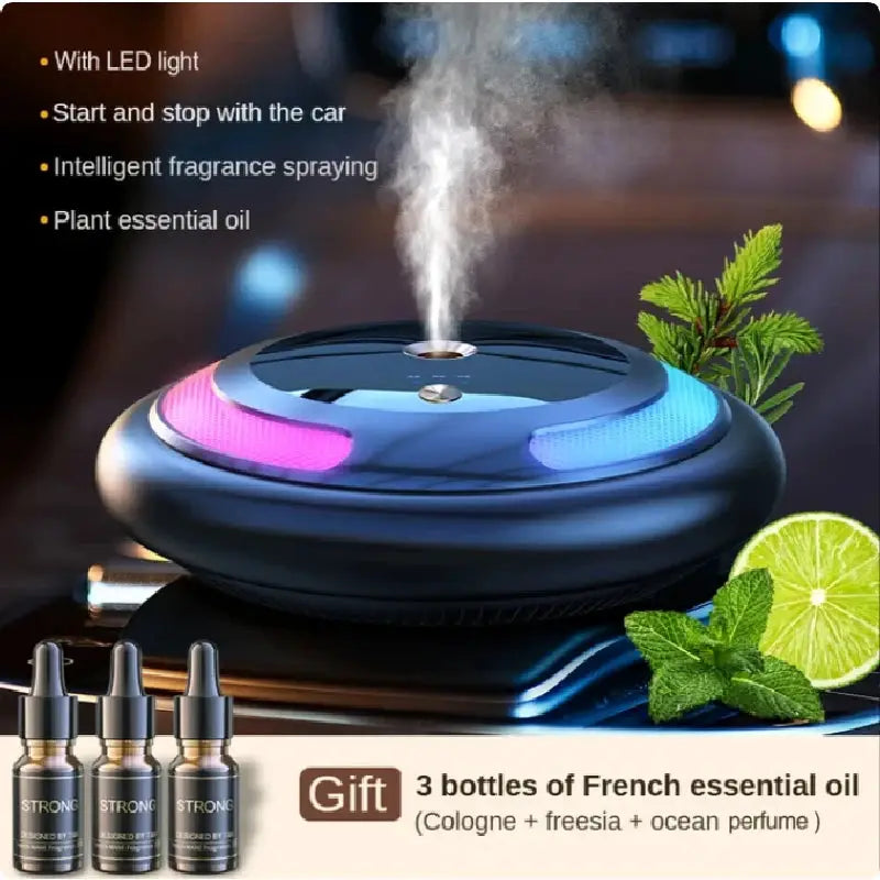 Smart Car Humidifier Essential Oil Diffuser LED Light Fragrance Aromatherapy Air Freshener Perfume Car Diffuser by All Mart Bristol Ltd