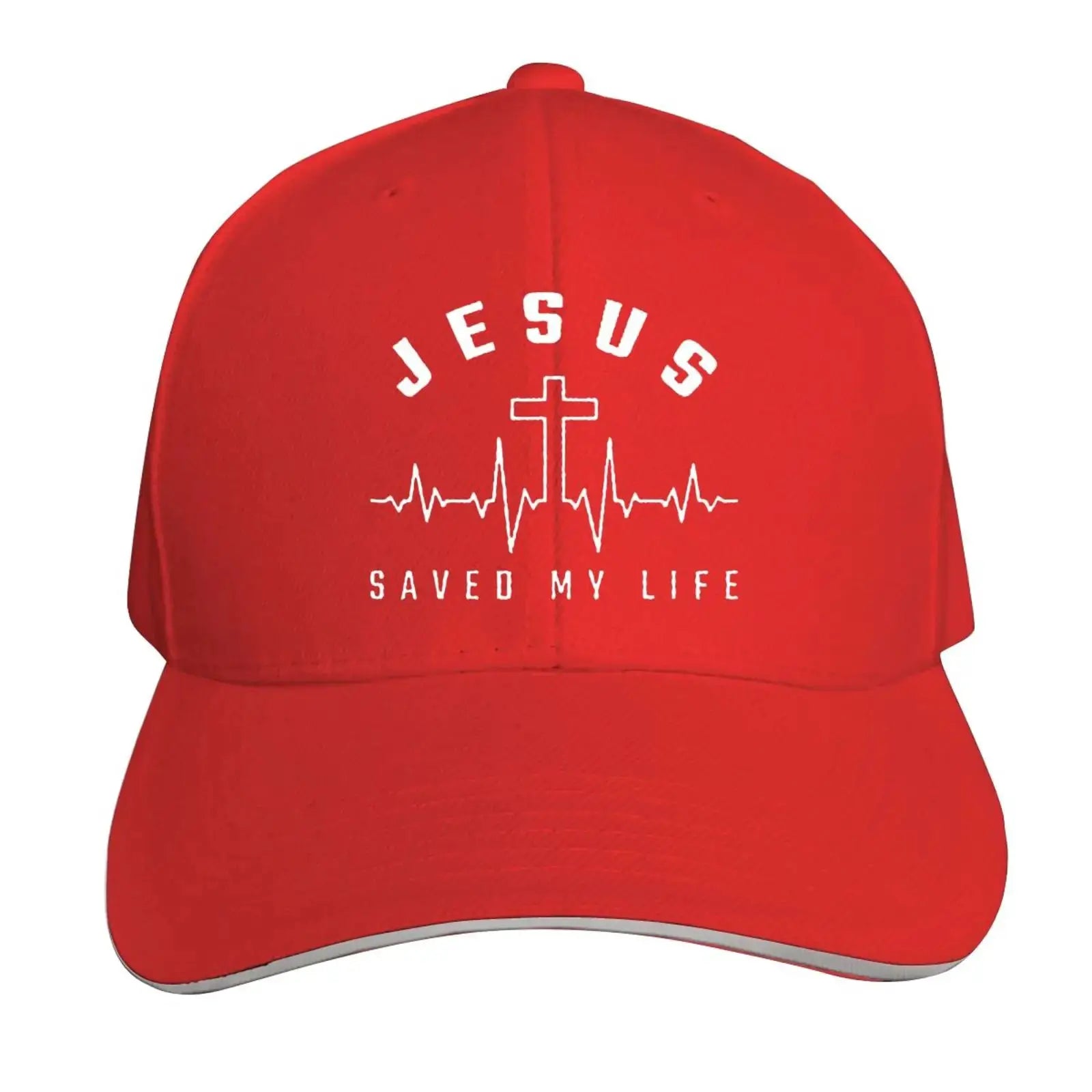 Jesus Saved My Life Hat Christian Baseball Cap Washed Cotton Denim Dad Hat for Men Women by All Mart Bristol Ltd