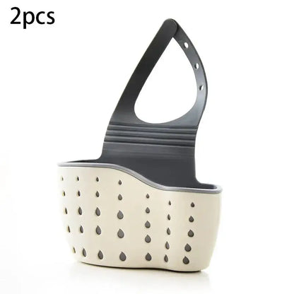 Sink Draining Hanging Basket Adjustable Kitchen Accessories Rubber Sink Bag Soap Sponge Shelf Faucet Holder for Bathroom by All Mart Bristol Ltd